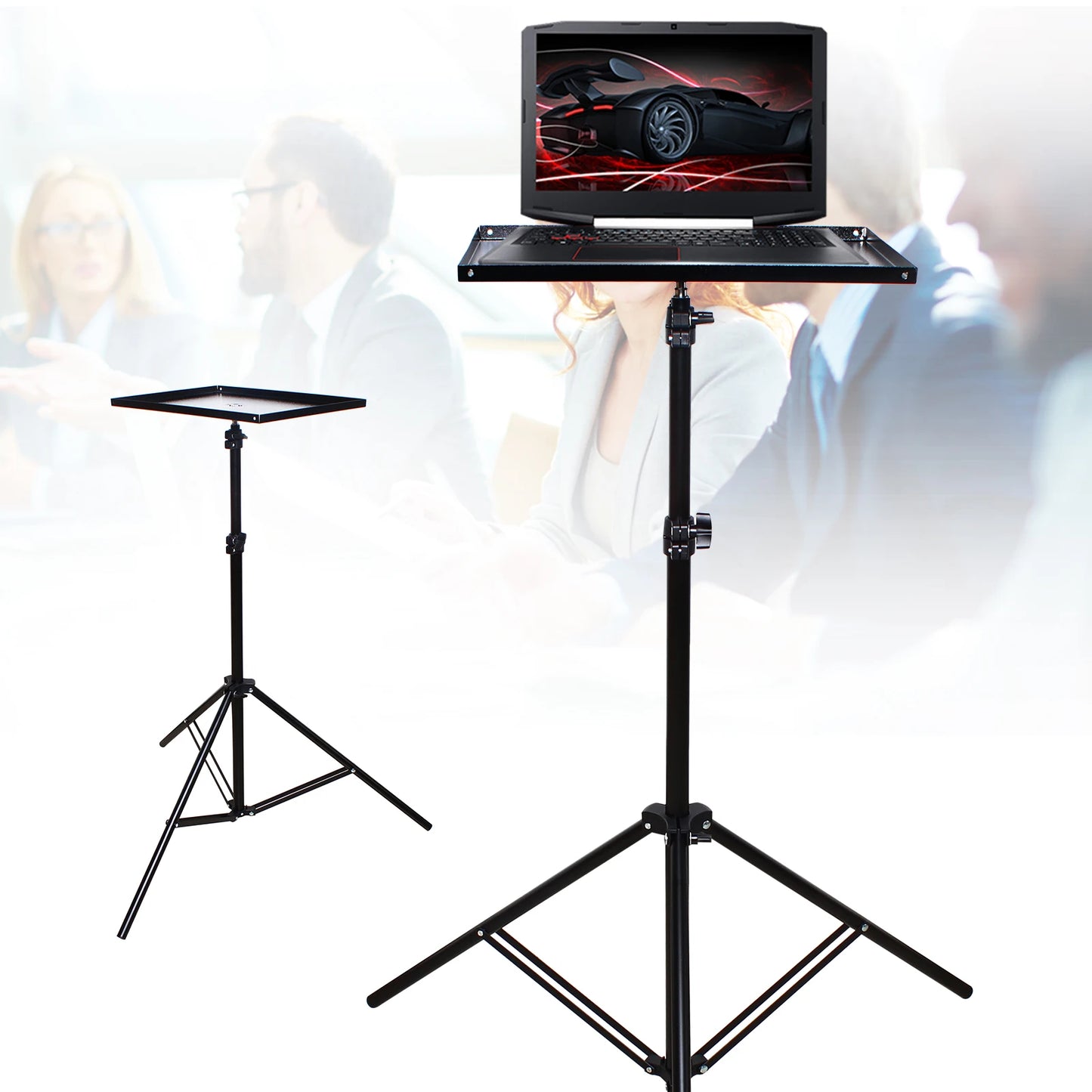 Laptop Tripod Stand, Portable Office Desk Workstations Adjustable Height 27" to 74" for Notebook Computer Projector Lamp Holder