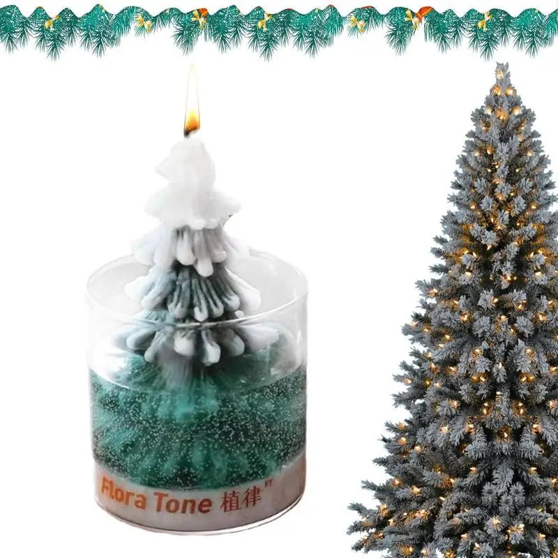 Holiday Scented Candles Winter Pine Tree With Scent Christmas Candles Gifts for Christmas Party Holiday New Year Decoration