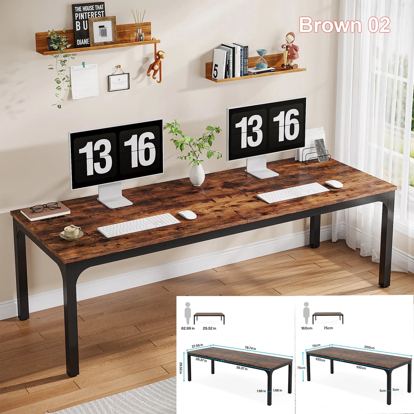 Tribesigns 2-Person Home Office Desk,78.7-Inch Extra Long Desk,Large Double Computer Desk for Home Office, Work Desk