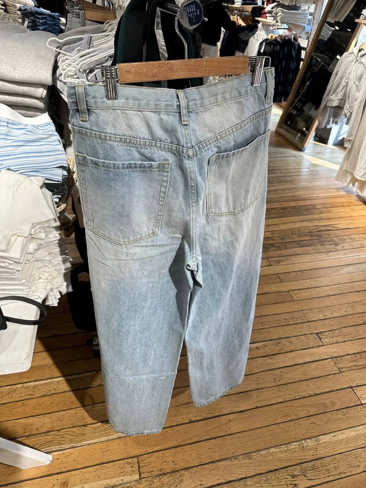 Sweet Women Light blue jeans 2024 Fashion Summer Ladies Wide leg slacks with a loose drop mop Female Slimming pants