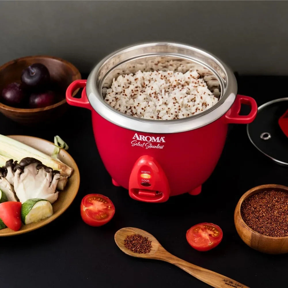 Rice Cooker Housewares Select Stainless Rice Cooker & Warmer with Uncoated Inner Pot, 6-Cup(cooked)/ 1.2Qt
