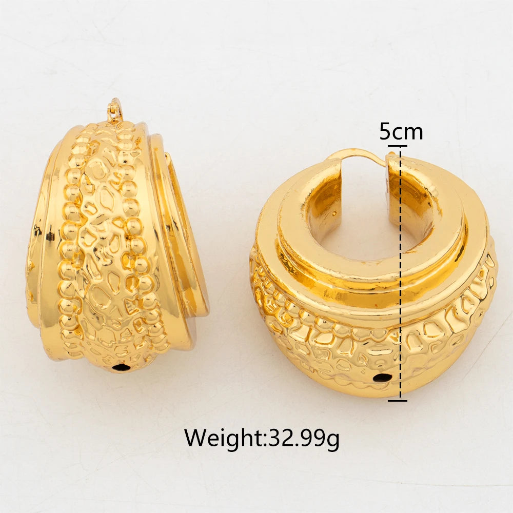 Drop Women Gold Plated Earrings Lady Fashion Brass Twist Round Earring for Girls Hoops Chunky Small Gold Hoop Earrings