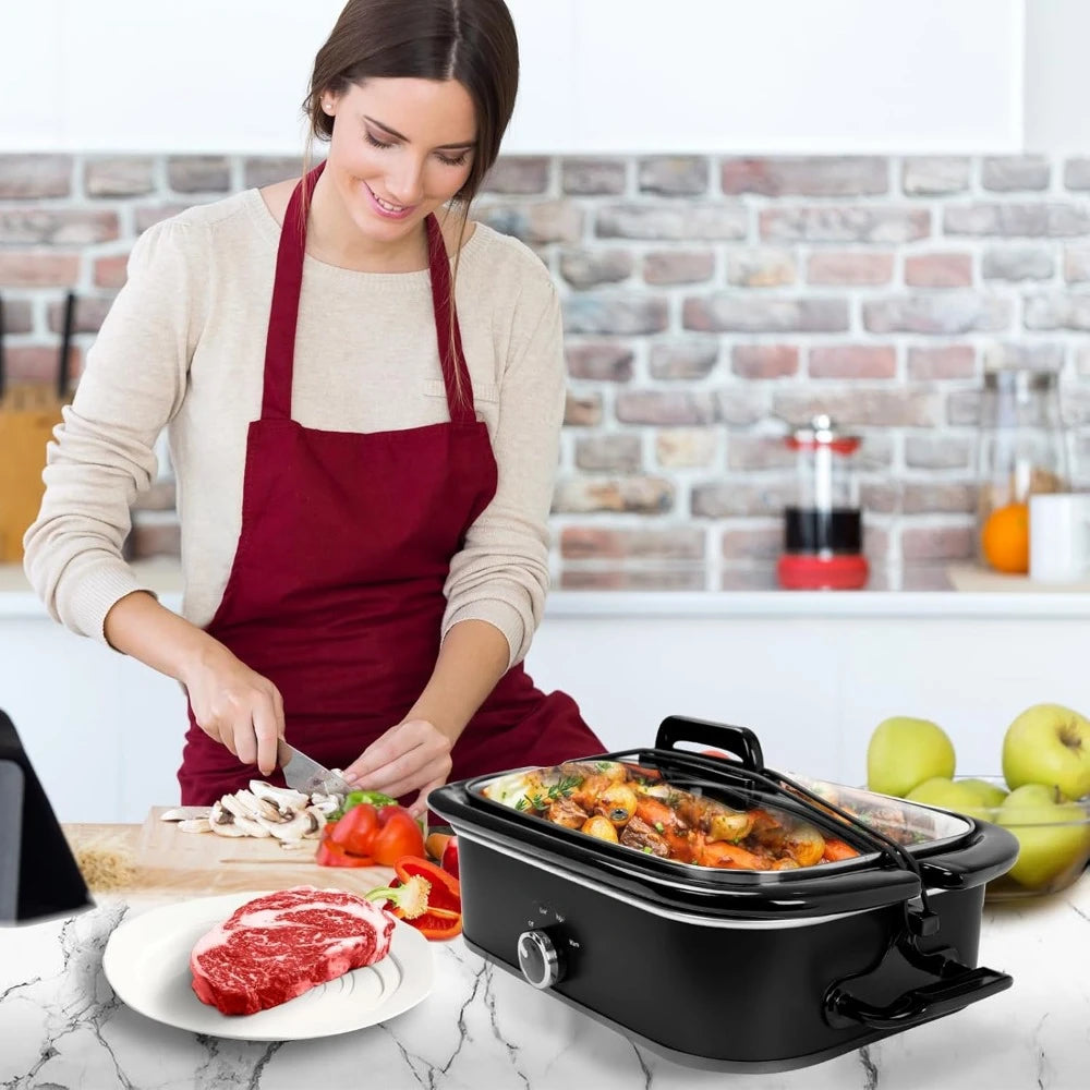 4-Quart Slow Cooker with Casserole Manual Warm Setting, Kitchen Small Appliance , Dishwasher Safe Crock, Slow Cooker