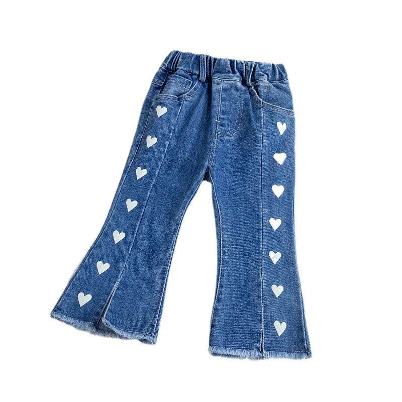 Girls Jean Pants Long Trousers Cotton 2024 Graceful Spring Autumn Teenagers Baby's Kids Pants Outdoor School Teenagers Children'