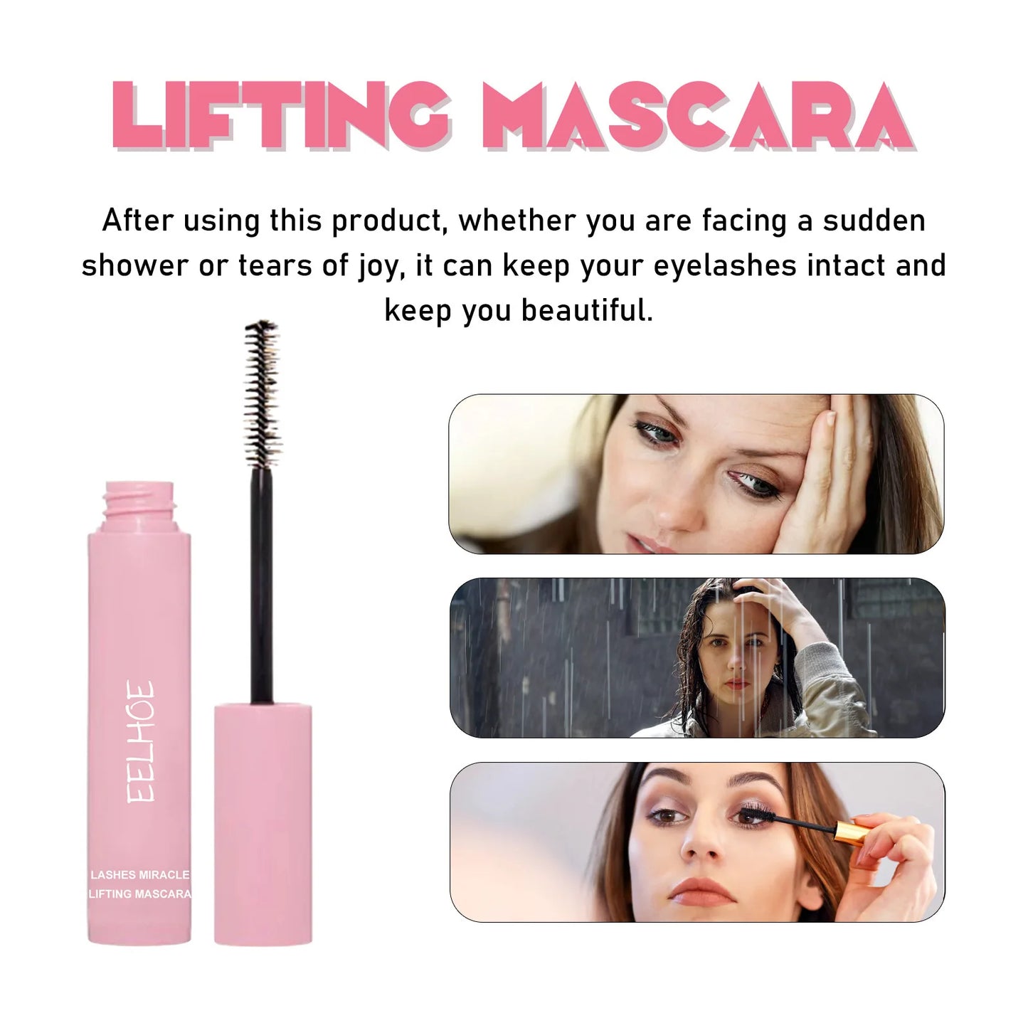 Lash Mascara Long Lasting Waterproof Eyelash Enhancer Slender Eyelash Growth Treatment Strengthening Lifting Mascara Cosmetics