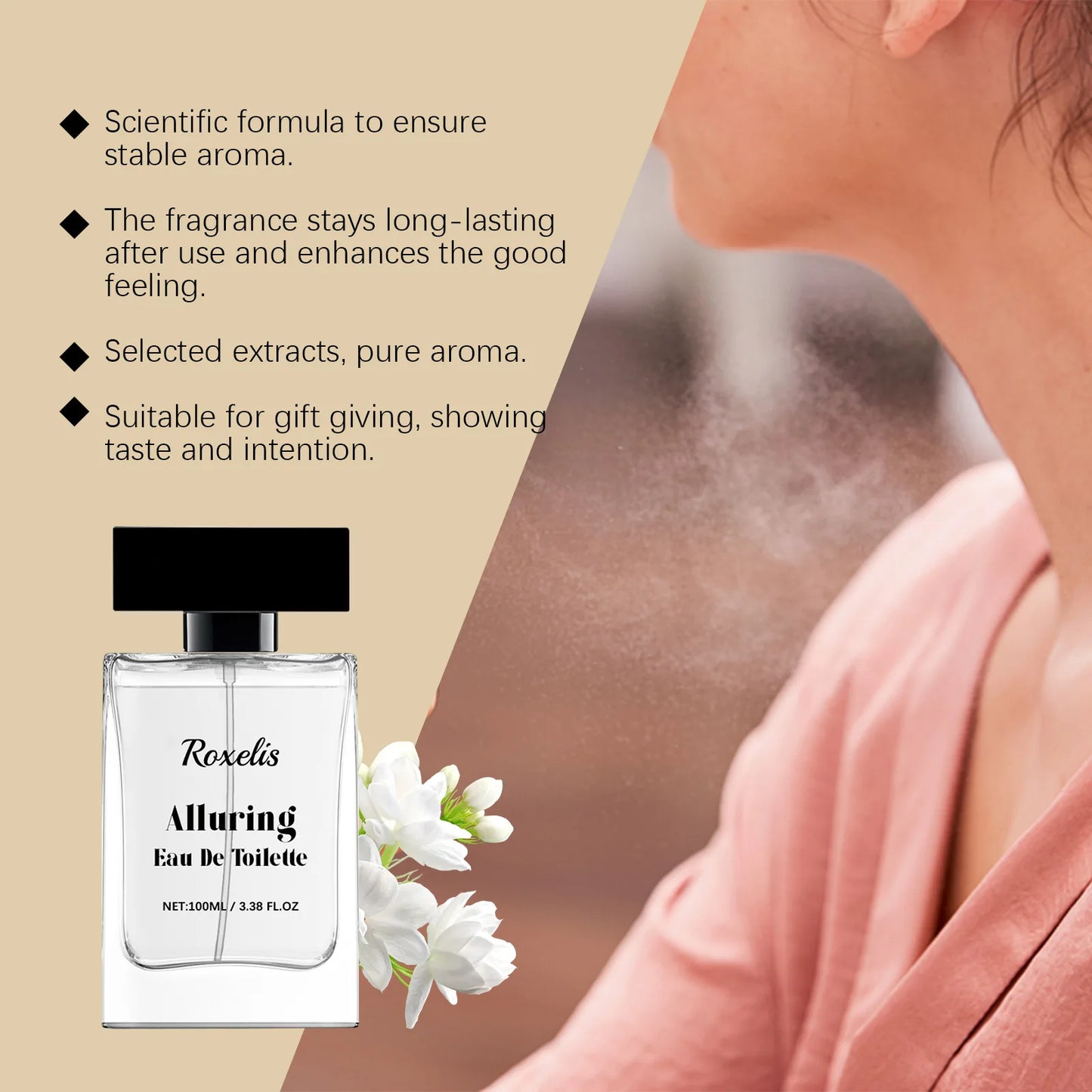 Roxelis 100ml Musk Pheromone Perfume Flirting Long Lasting Fragrance Seductive Elegant Scent Romantic Dating Glamour Perfume