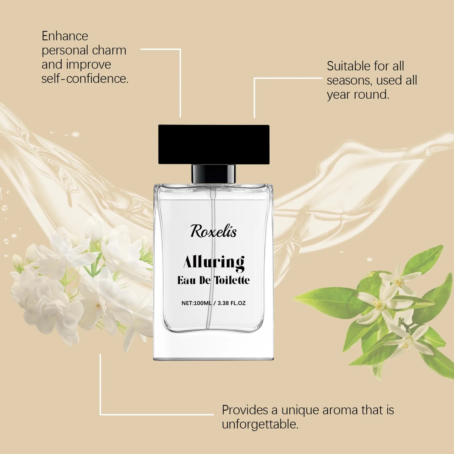 Roxelis 100ml Musk Pheromone Perfume Flirting Long Lasting Fragrance Seductive Elegant Scent Romantic Dating Glamour Perfume
