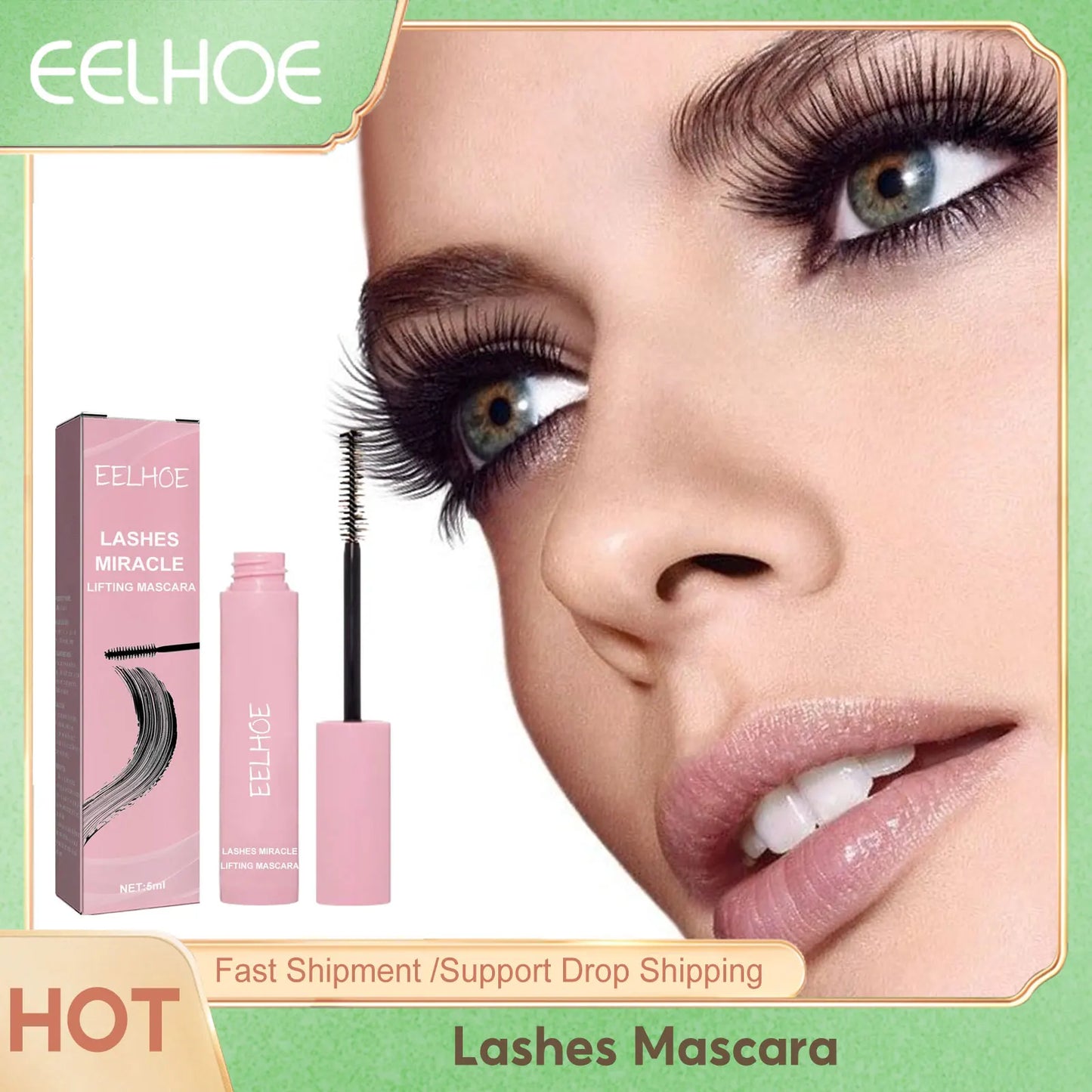 Lash Mascara Long Lasting Waterproof Eyelash Enhancer Slender Eyelash Growth Treatment Strengthening Lifting Mascara Cosmetics