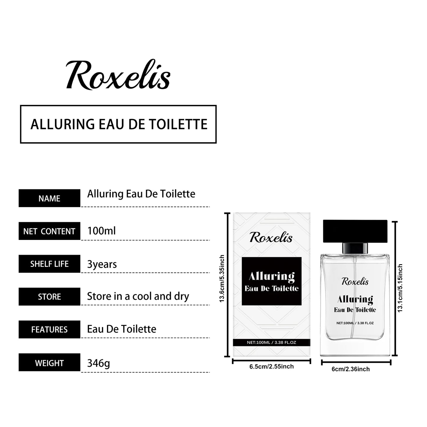 Roxelis 100ml Musk Pheromone Perfume Flirting Long Lasting Fragrance Seductive Elegant Scent Romantic Dating Glamour Perfume