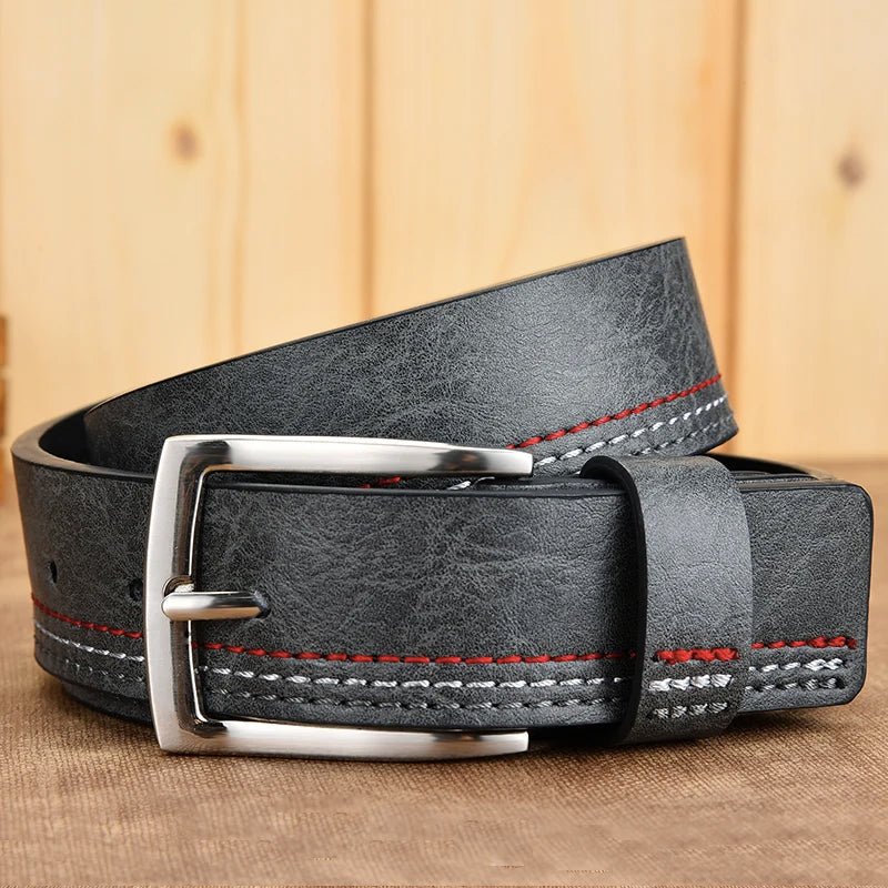 New Fashion Men's Genuine Leather Belts Designer Leisure Belt for Man Pin Buckle Business Dress Male Dropshipping