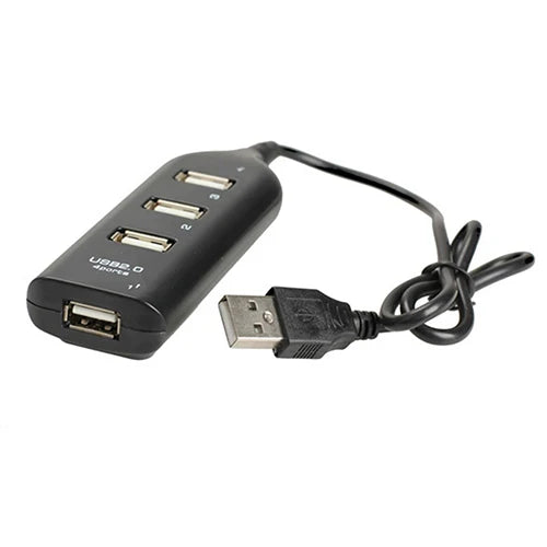 4 Port Splitter Multiple Expander High Speed Mini USB 2.0 Hub Socket Adapter Black for Laptop PC Notebook Computer Accessories