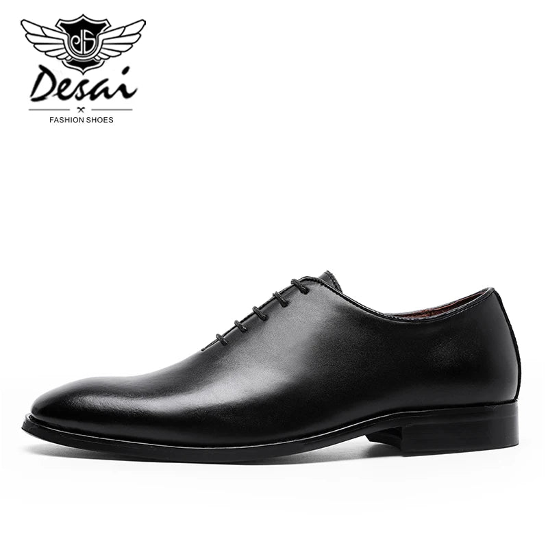 DESAI Large Size Men's Shoes New High Quality Cowhide Memory Foam Stitching Soles Business Dress Shoes Men Genuine Leather Shoes