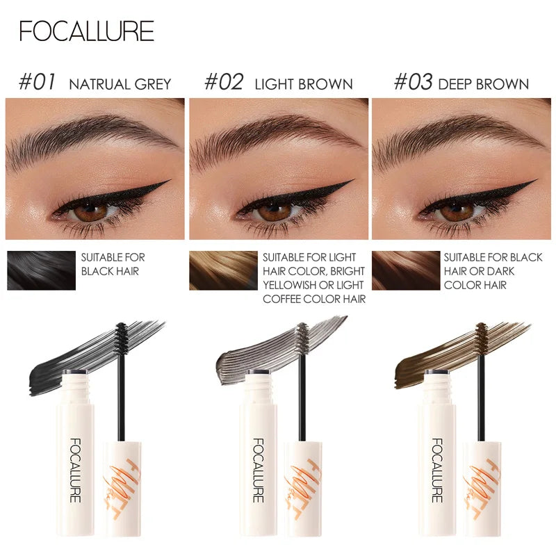 FOCALLURE Natural Brow Gel Long Hold Waterproof Eyebrow Cream Hair Like Finish Wild Eyebrows Styling Gel Beauty Eyes Makeup