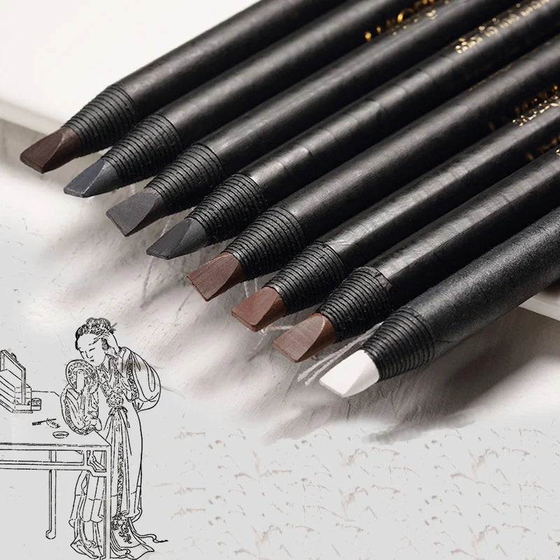 5PCS Haozhuang Waterproof Eyebrow Pencil Brown Cosmetic Pencil Natural Long-Lasting Tattoo Brush Makeup Set Beauty Wholesale