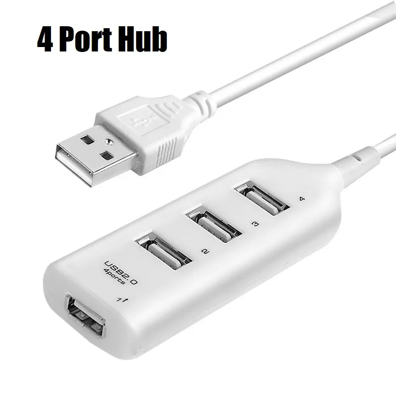 Portable 4 Port Multi USB Hub Splitter High Speed USB 2.0 Multiple Expander Adapter For PC Laptop Notebook Computer Accessories