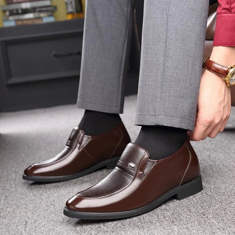 Increased 6 cm Men Formal Shoes Hidden Heel Men's Wedding Oxfords Heighten Tall Male Dress Leather Footwear