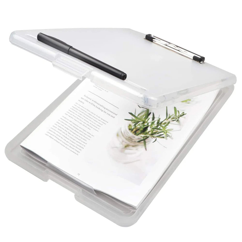 A4 Clipboard Box File Durable Waterproof Document Filing Storage Case Office Supplies