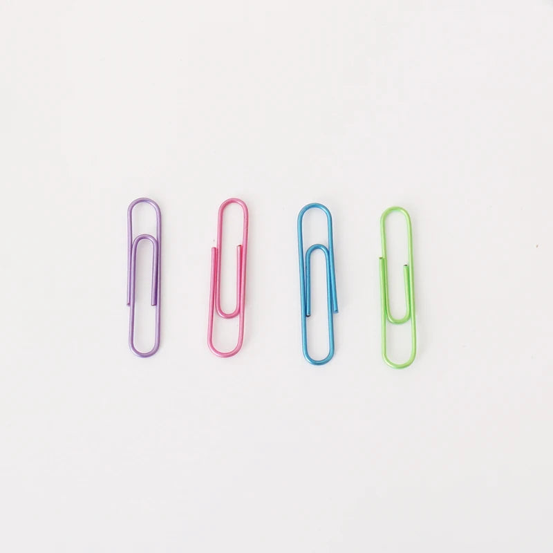 TUTU 80pcs/set of 50mm Colorful Paper Clips Paper Clips Notes Classified Clips  Student Stationery School Office Supplies H0324