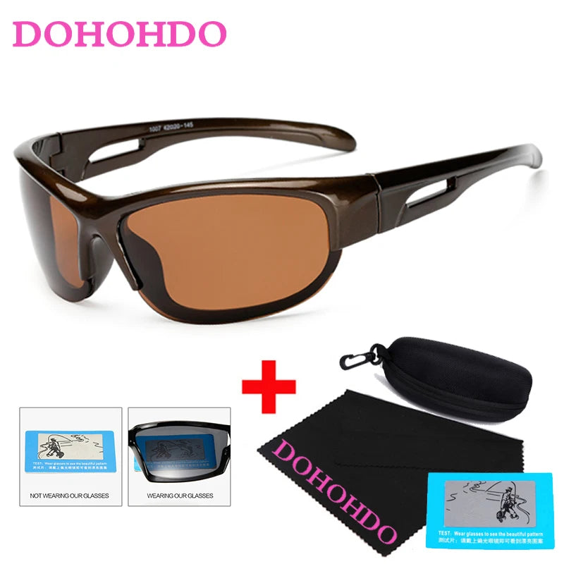 DOHOHDO Sunglasses Polarized Fishing Sun Glasses Goggles UV400 Sports Men Women Sun Glasses For Men De Sol Feminino With Box