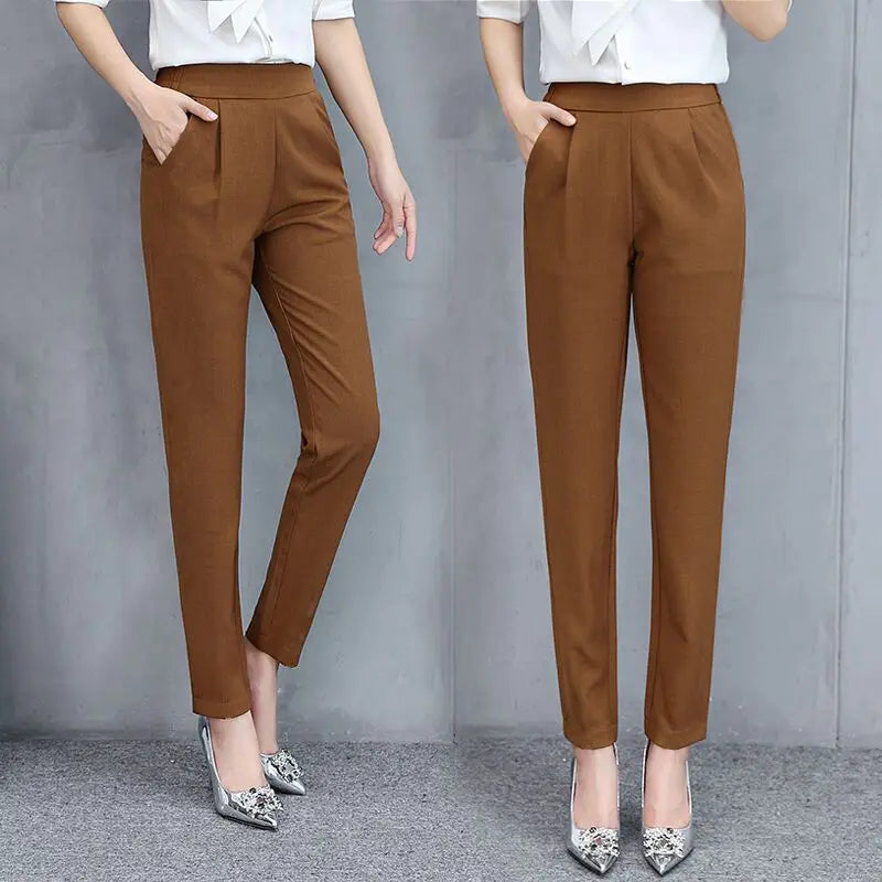 Autumn Spring Office Ladies Suit Pants 2019 Fashion Women Casual Pants High Waist Straight Leg Slacks Lady Women Trousers