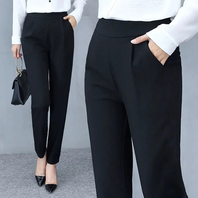 Autumn Spring Office Ladies Suit Pants 2019 Fashion Women Casual Pants High Waist Straight Leg Slacks Lady Women Trousers