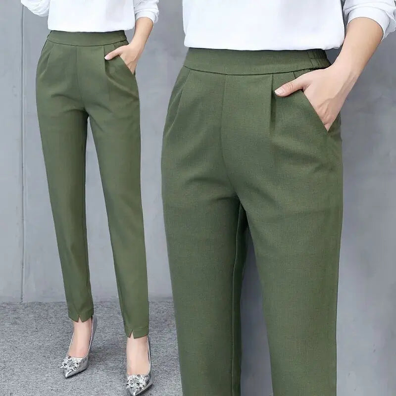 Autumn Spring Office Ladies Suit Pants 2019 Fashion Women Casual Pants High Waist Straight Leg Slacks Lady Women Trousers