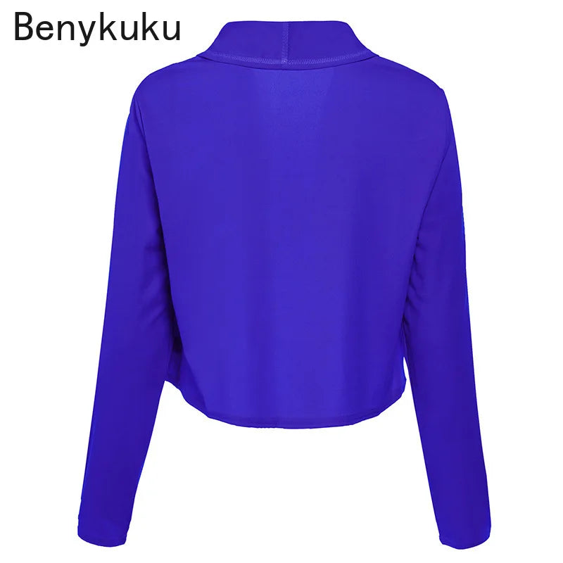 Plus Size Shrug Cropped Tops Ladies Long Sleeve Open Stitch Bolero Fall Clothes for Women Jackets Spring Autumn Elegant Coat 5XL