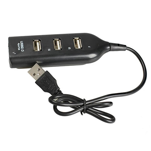 4 Port Splitter Multiple Expander High Speed Mini USB 2.0 Hub Socket Adapter Black for Laptop PC Notebook Computer Accessories