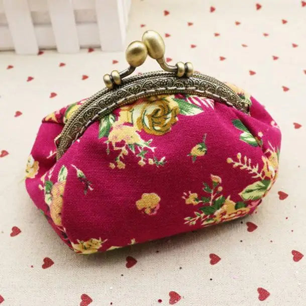 Mini Purses Women Lady Retro Vintage Flower Small Wallet Hasp Purse Clutch Bag small coin purse monederos para monedas Hot Sale