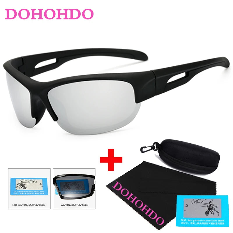 DOHOHDO Sunglasses Polarized Fishing Sun Glasses Goggles UV400 Sports Men Women Sun Glasses For Men De Sol Feminino With Box