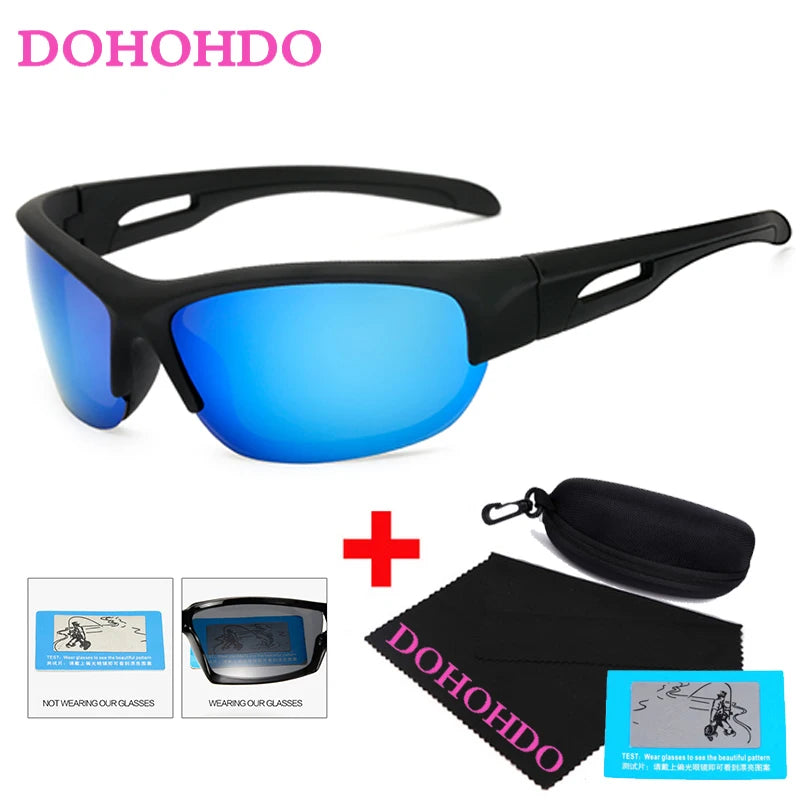 DOHOHDO Sunglasses Polarized Fishing Sun Glasses Goggles UV400 Sports Men Women Sun Glasses For Men De Sol Feminino With Box