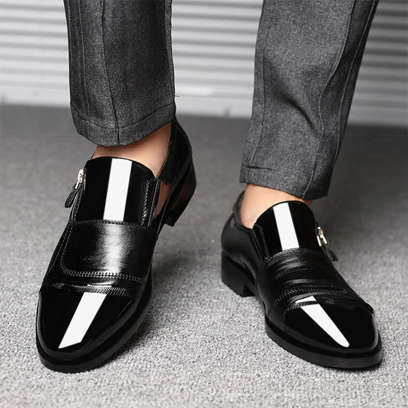 Classic Business Men's Dress Shoes Fashion Elegant Formal  Wedding Shoes Men Slip on Office Oxford Shoes for Men Black