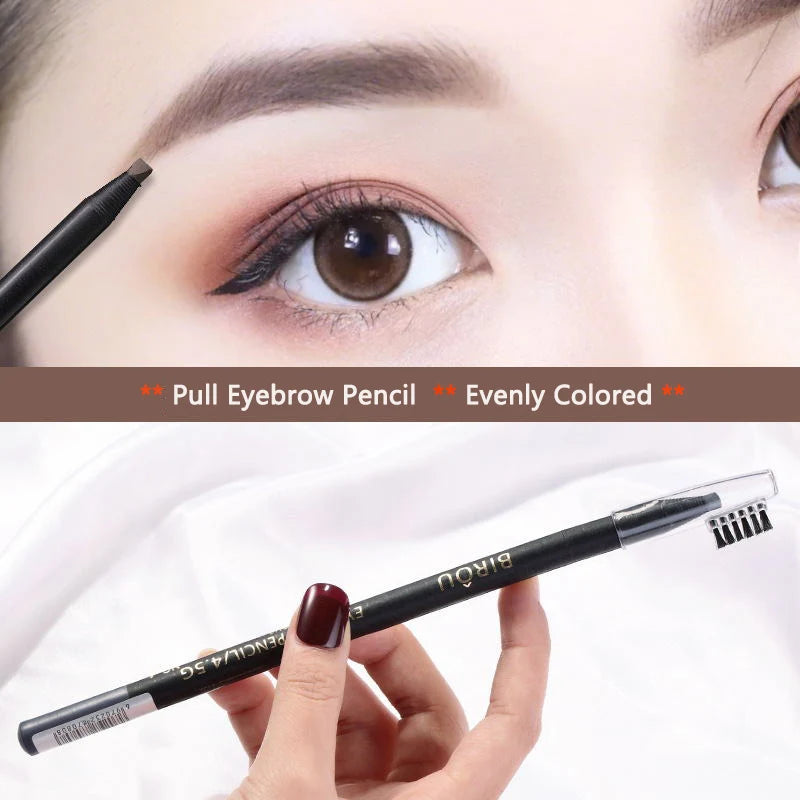 5PCS Haozhuang Waterproof Eyebrow Pencil Brown Cosmetic Pencil Natural Long-Lasting Tattoo Brush Makeup Set Beauty Wholesale