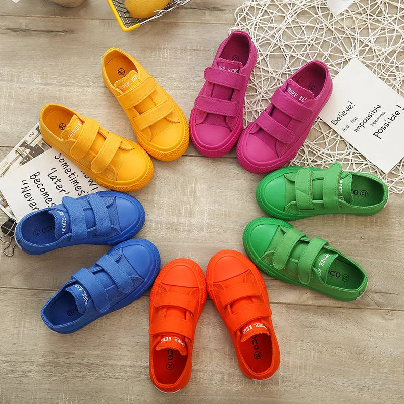 2023 New Autumn Kids Canvas Shoes Breathable Boys Girls Fashion Sneakers Children Candy Color Sport Shoes Chaussure Enfant