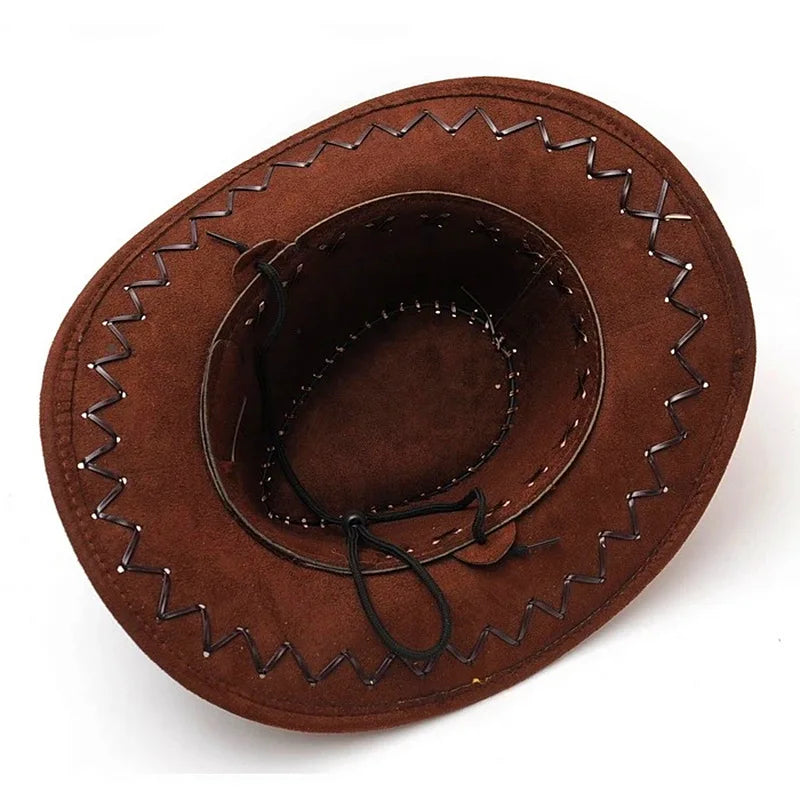 Cowboy Hat Suede Look Wild West Fancy Dress Men Ladies Cowgirl Unisex Hat Hot wholesale Drop Shipping