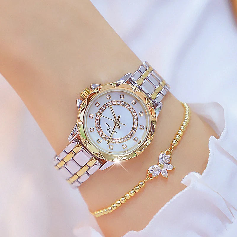 Diamond Women Watch Luxury Brand 2024 Rhinestone Elegant Ladies Watches Rose Gold Clock Wrist Watches For Women relogio feminino