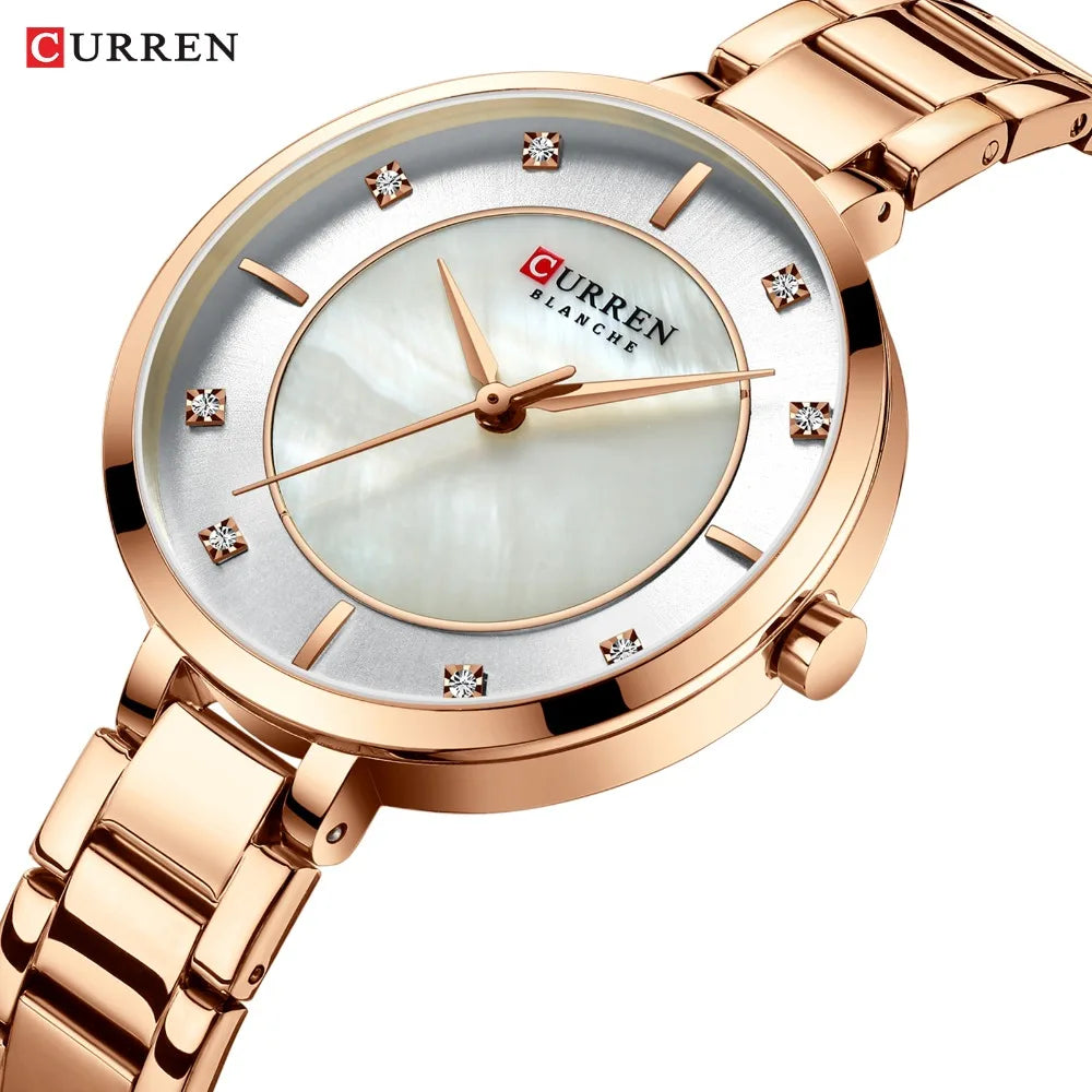 Curren Woman Watches Rose Gold Top Brand Luxury Watch Women Quartz Waterproof Women's Wristwatch Ladies Girls Watches Clock