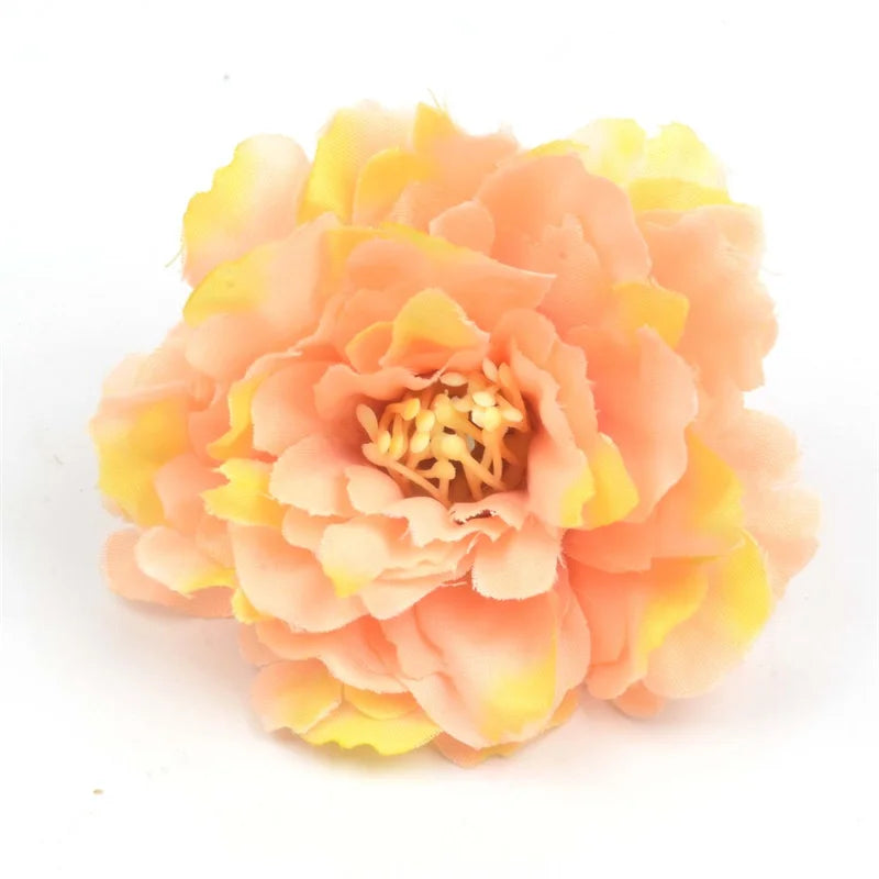 30pcs 6cm European Silk Artificial Carnation Flower Heads For Wedding Home Decoration DIY Wreath Craft Fall Vivid Fake Flowers