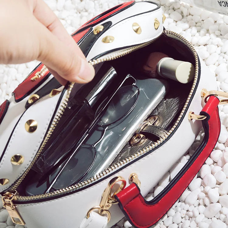 Personality Retro Radio Shape Bag Ladies Cute Handbag Shoulder Bag Messenger Bag Rock Crossbody Bag