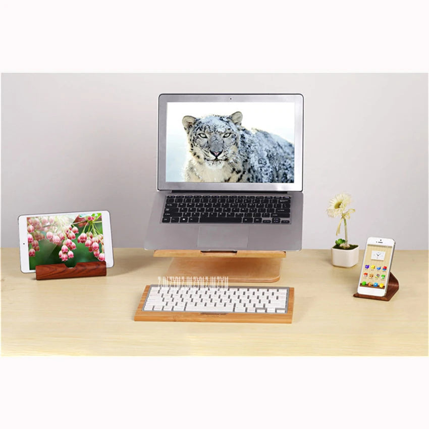 008 wooden laptop cooling stand high quality wooden stand for Apple Macbook for HP and other laptop article design stand