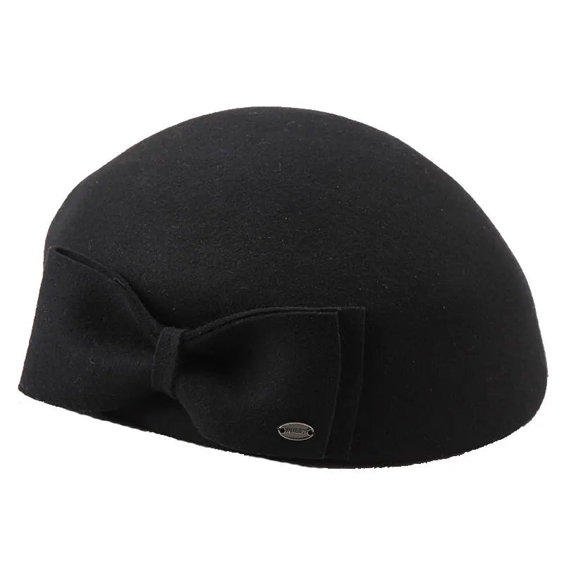 Lady Fedoras Wool Hat Fall Winter Wool Fashion Berets Ladies Casual Hats England Joker Elegant Painter Cap Stewardess Hat B8968