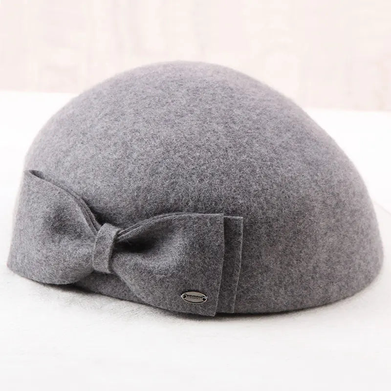 Lady Fedoras Wool Hat Fall Winter Wool Fashion Berets Ladies Casual Hats England Joker Elegant Painter Cap Stewardess Hat B8968