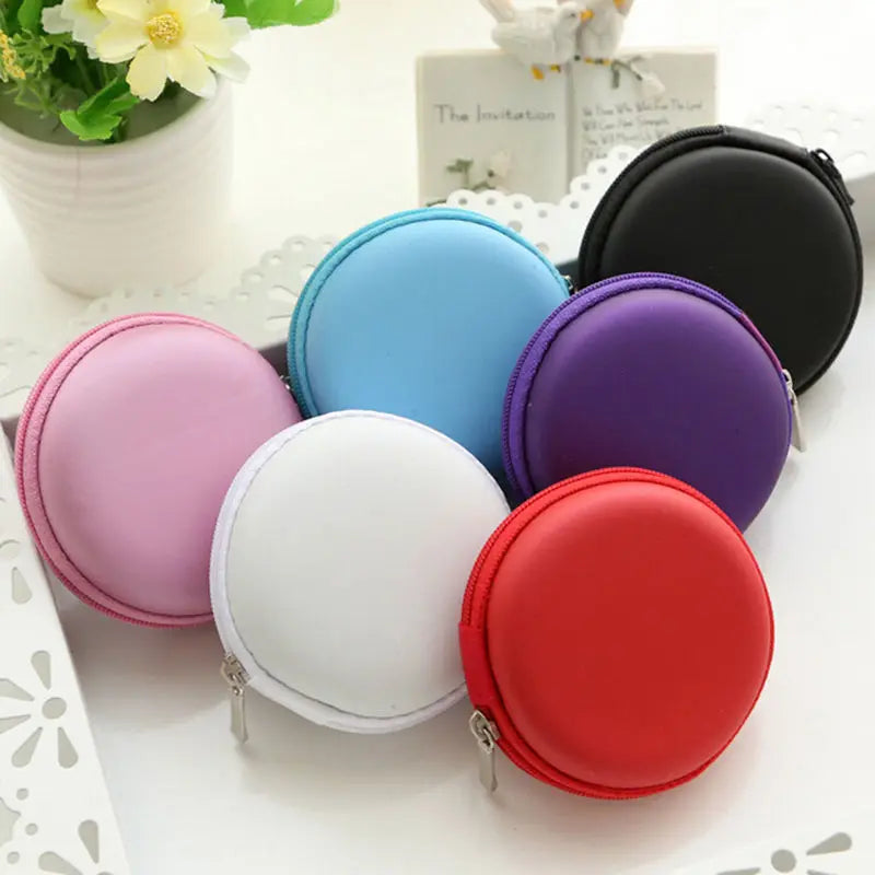 7 Colors Mini Euro Round Coin Holder Case Coin Purses Women Girls Fashion Coin Purse Zipper Wallet for Kids Women Ladies