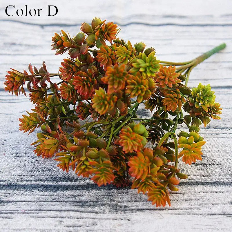 Plastic Succulent plants artificial fall leaves flores DIY suculentas artificiais wedding decoration plant fake flowers wreath