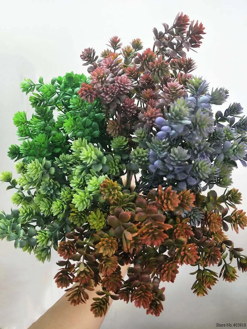 Plastic Succulent plants artificial fall leaves flores DIY suculentas artificiais wedding decoration plant fake flowers wreath