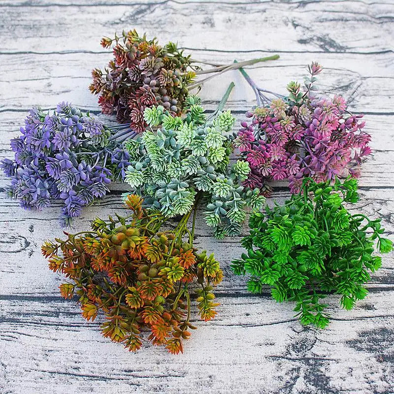 Plastic Succulent plants artificial fall leaves flores DIY suculentas artificiais wedding decoration plant fake flowers wreath