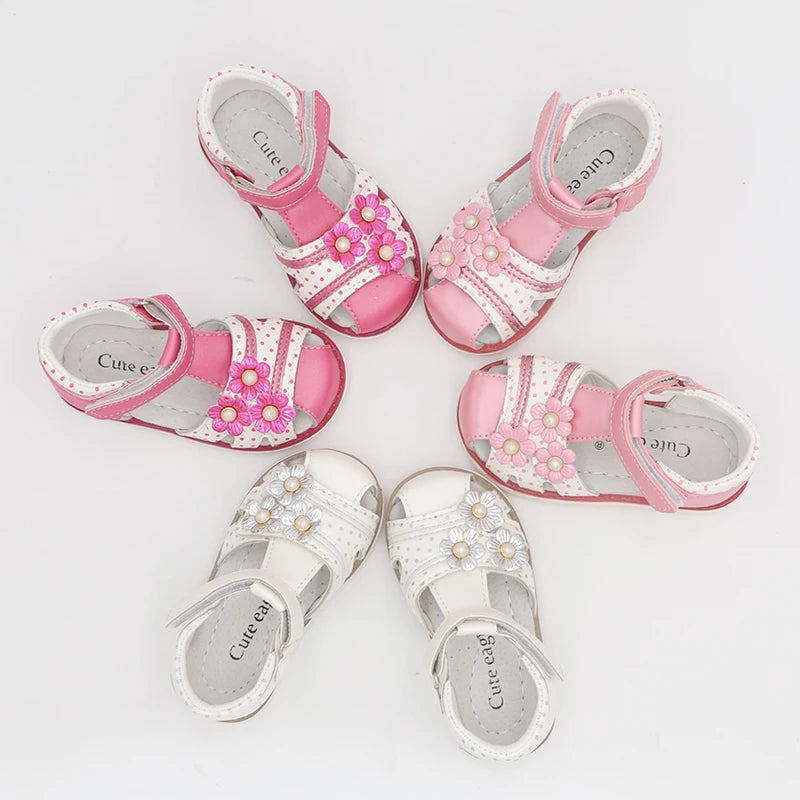 Cute Eagle Summer Girls Sandals  Pu Leather Toddler Kids Shoes Closed Toe Baby Girl Shoes Orthopedic Sandals Size 21-26 New 2020