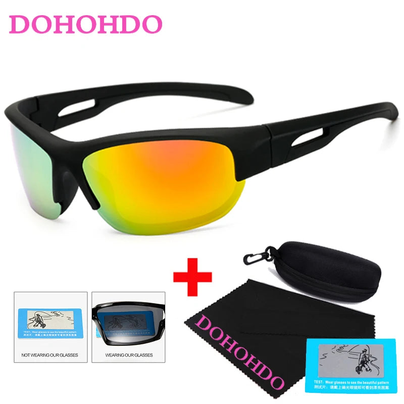 DOHOHDO Sunglasses Polarized Fishing Sun Glasses Goggles UV400 Sports Men Women Sun Glasses For Men De Sol Feminino With Box