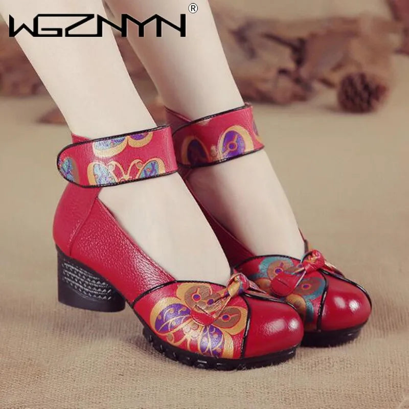 NEW  Women Pumps Casual Style Square Med Heel Spring Elegant Shallow Ladies Thick with Shoes Womens Platform Heels Women Shoes