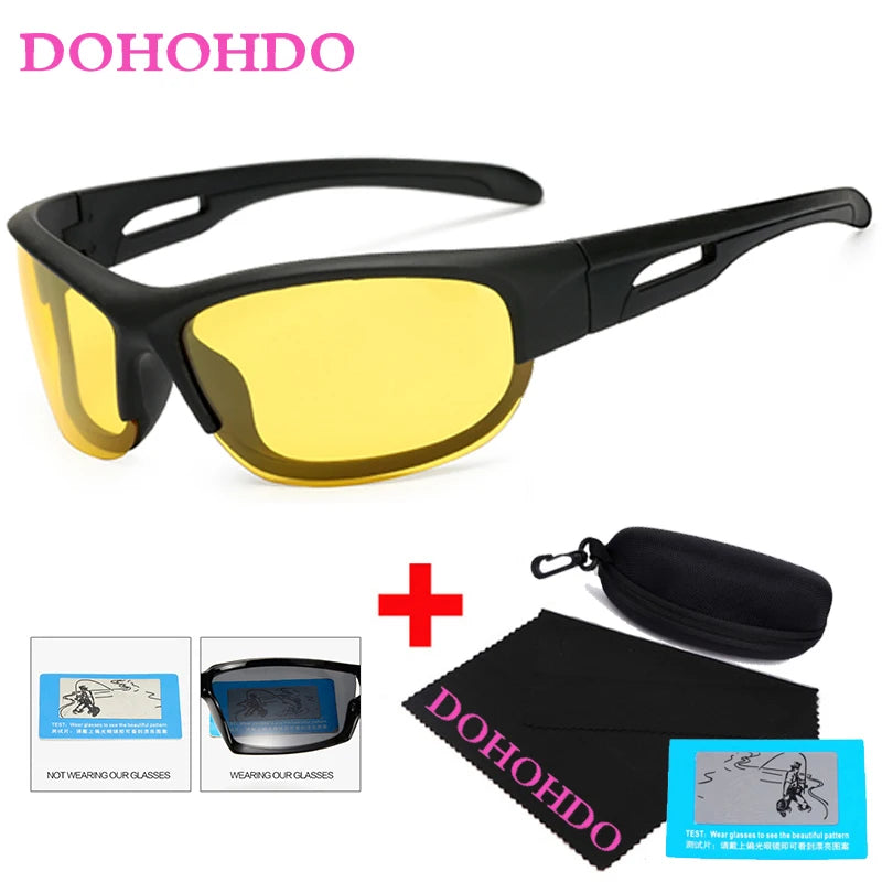 DOHOHDO Sunglasses Polarized Fishing Sun Glasses Goggles UV400 Sports Men Women Sun Glasses For Men De Sol Feminino With Box